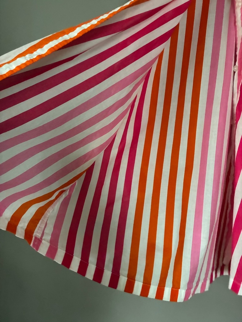 Beach Riot Shirt Womens Large Petite Pink Orange Alexa Striped Cotton Coverup - Picture 6 of 10